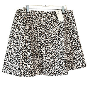 NWT TUCKERNUCK Murphy Women Plus Size XXL Black Cream Leopard Lined Skater Skirt
